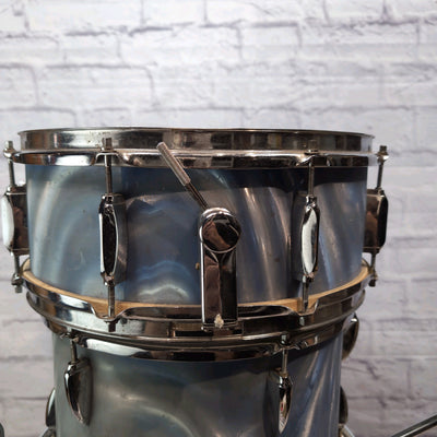 Vintage Apollo MIJ 4pc Stencil Drum Kit - 20 / 16 / 14 / 13 - Blue Satin Flame