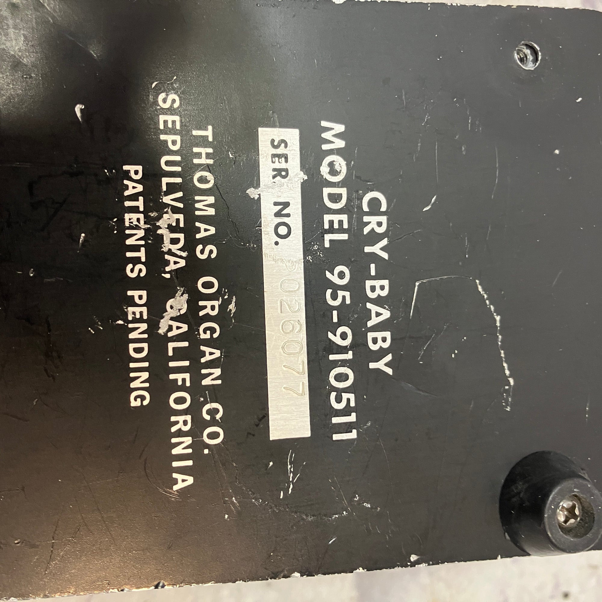 Thomas Organ Vintage Cry-Baby Wah Pedal 95-920511 Stack-O-Dimes