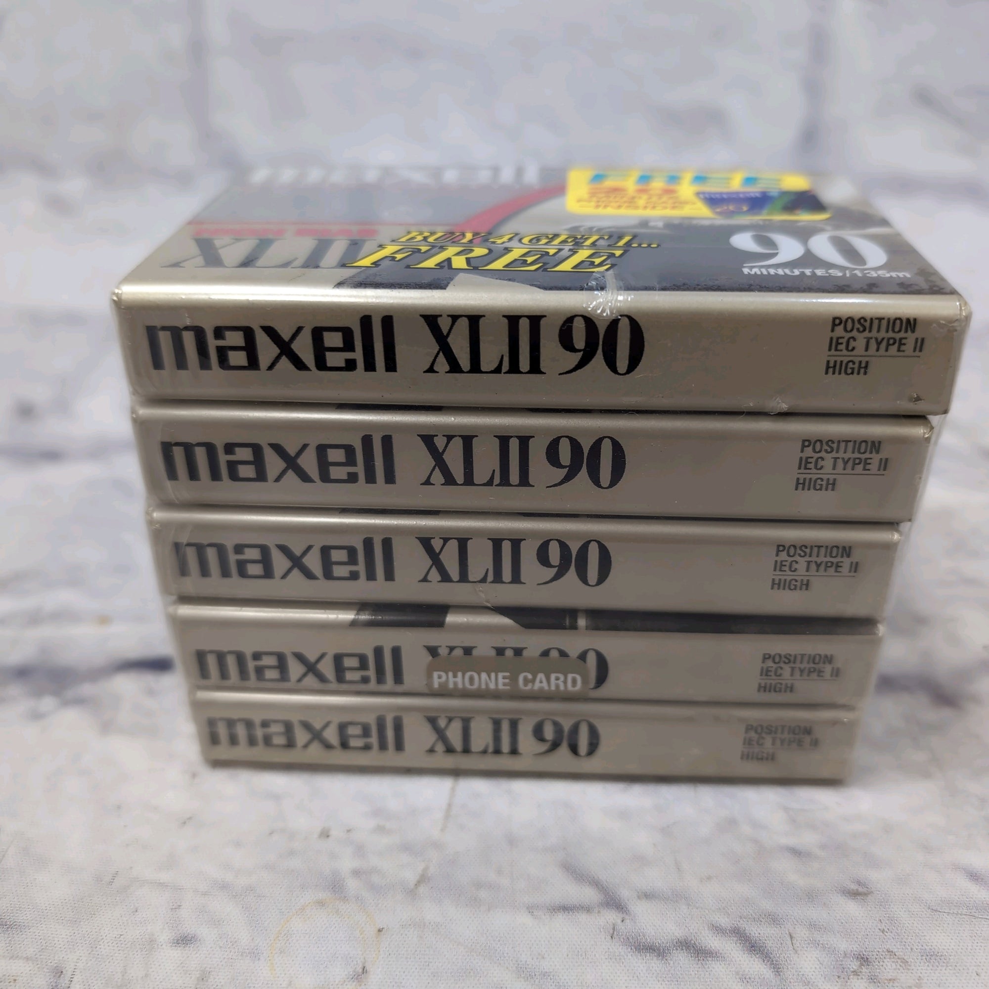 Maxell 5 Pack 90 Minute Cassettes