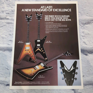 Vintage 1978 Dean Guitars Flyer