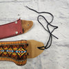 Unknown Vintage Guitar Strap with Leather Ends Strap