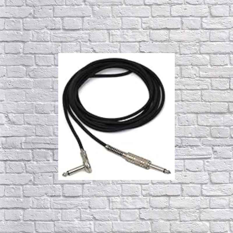 Cable Corp SC10M 10' Metal End Straight to Right Angle Instrument Cable, Black
