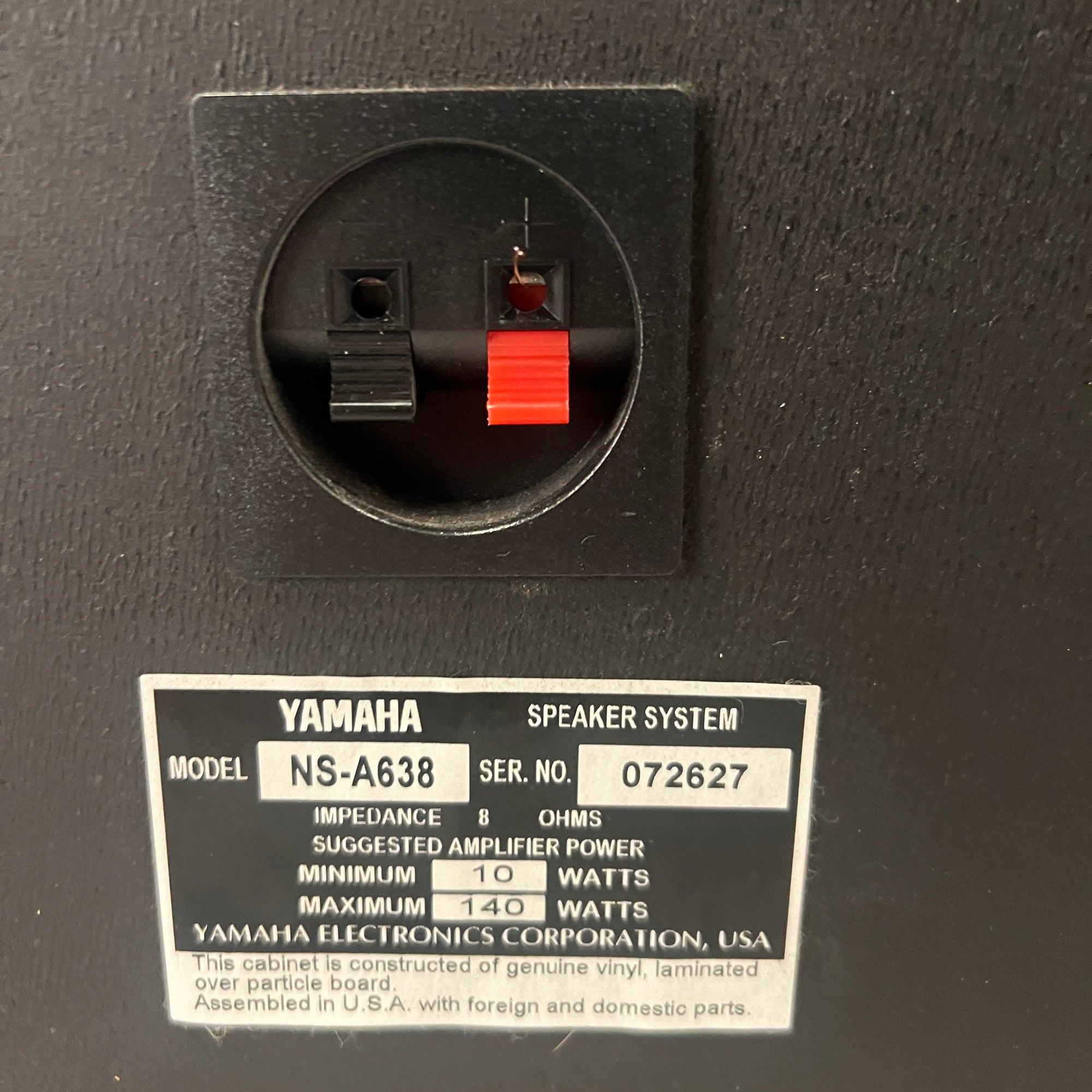 Yamaha NS-A638 3-Way Home Stereo Speaker Pair 8ohm 140 Watts
