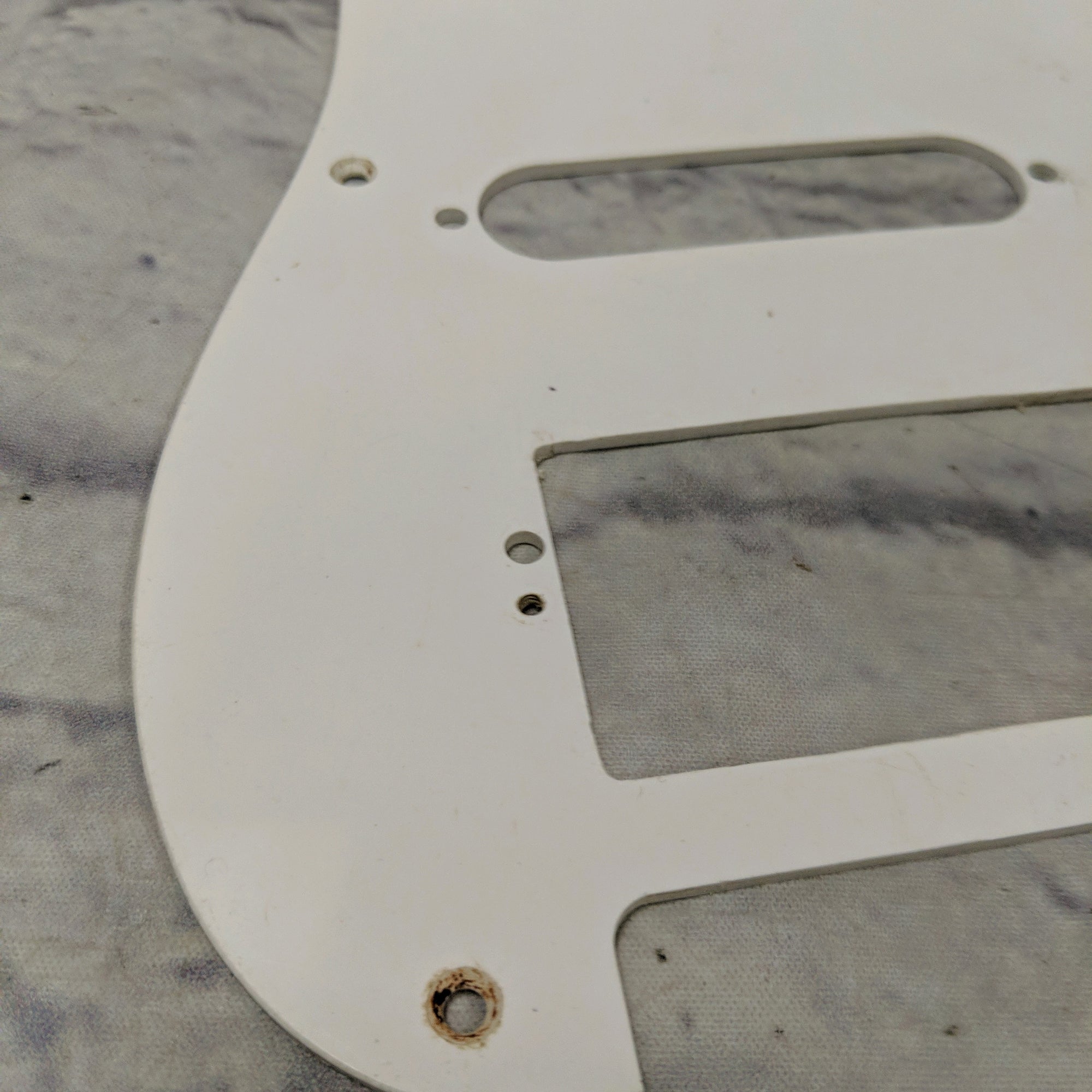 Unknown Flat White Strat 11 Hole Pickguard Pickguard