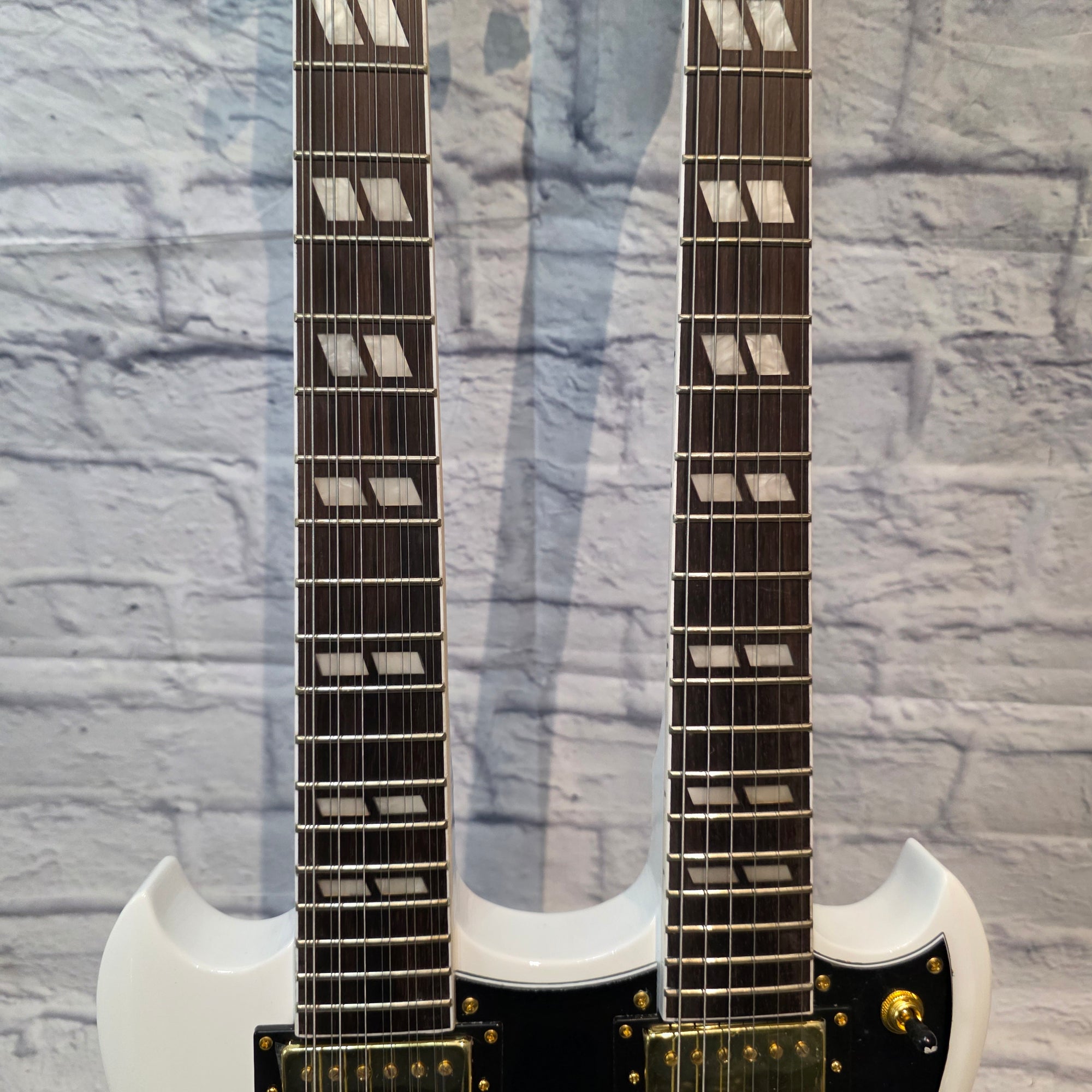 Rafferty Guitars White Double Neck 12/6 Electric Guitar