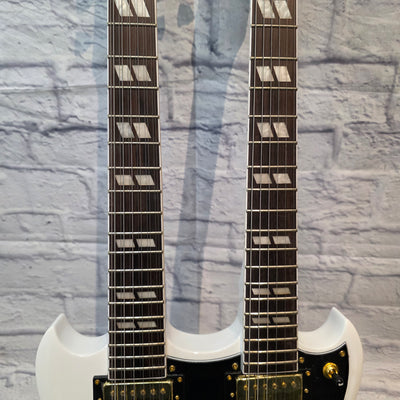Rafferty Guitars White Double Neck 12/6 Electric Guitar