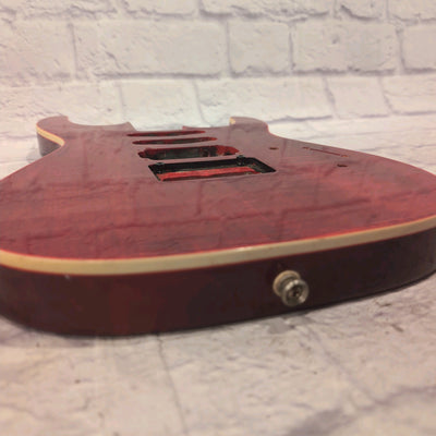 Unknown HSS Red Flame Electric Guitar Body