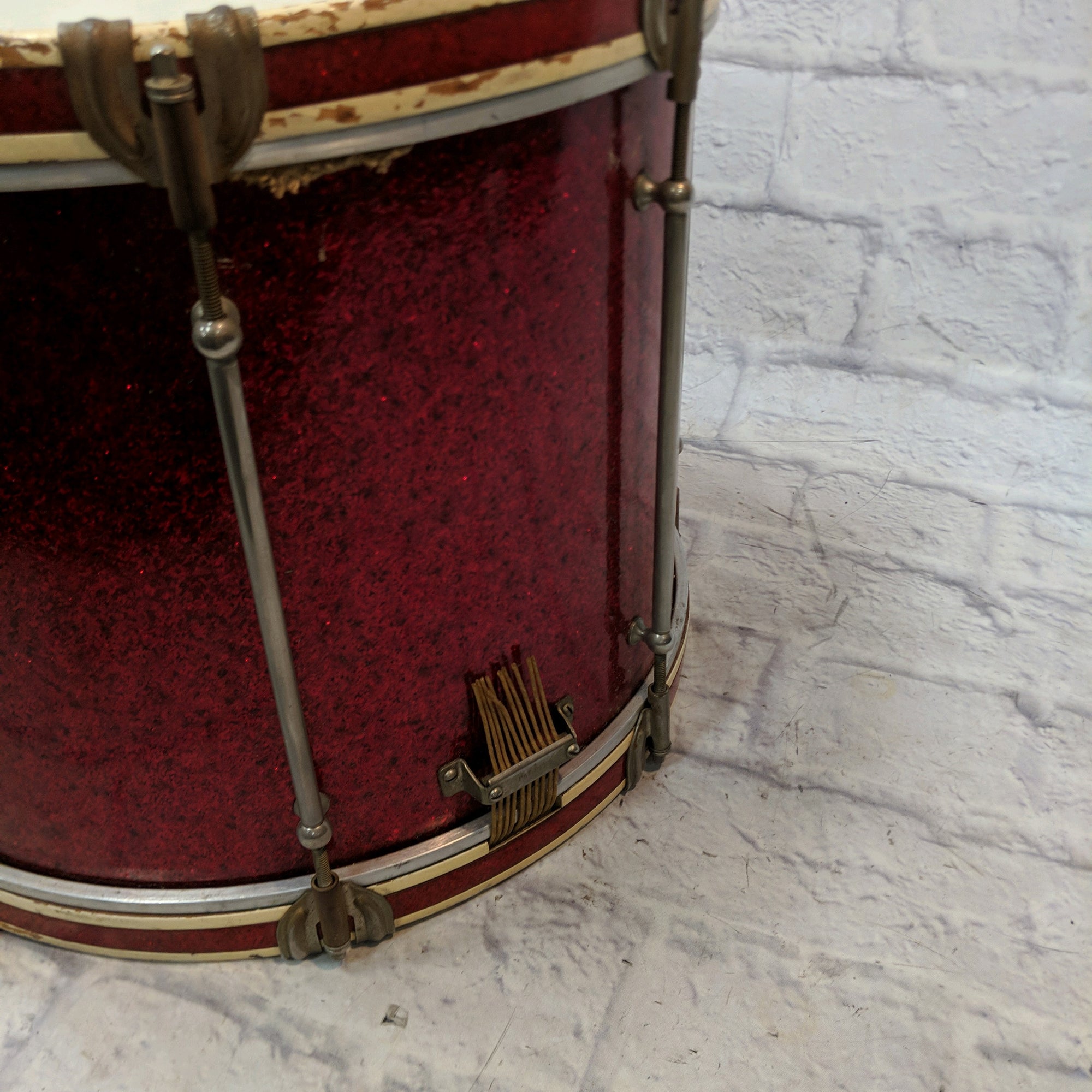Vintage Ludwig Crimson Marching Snare 16 x 10.5