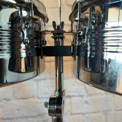 DeRosa Timbales 13 & 14 Inch with Pearl Stand and LP Blue Jam Block