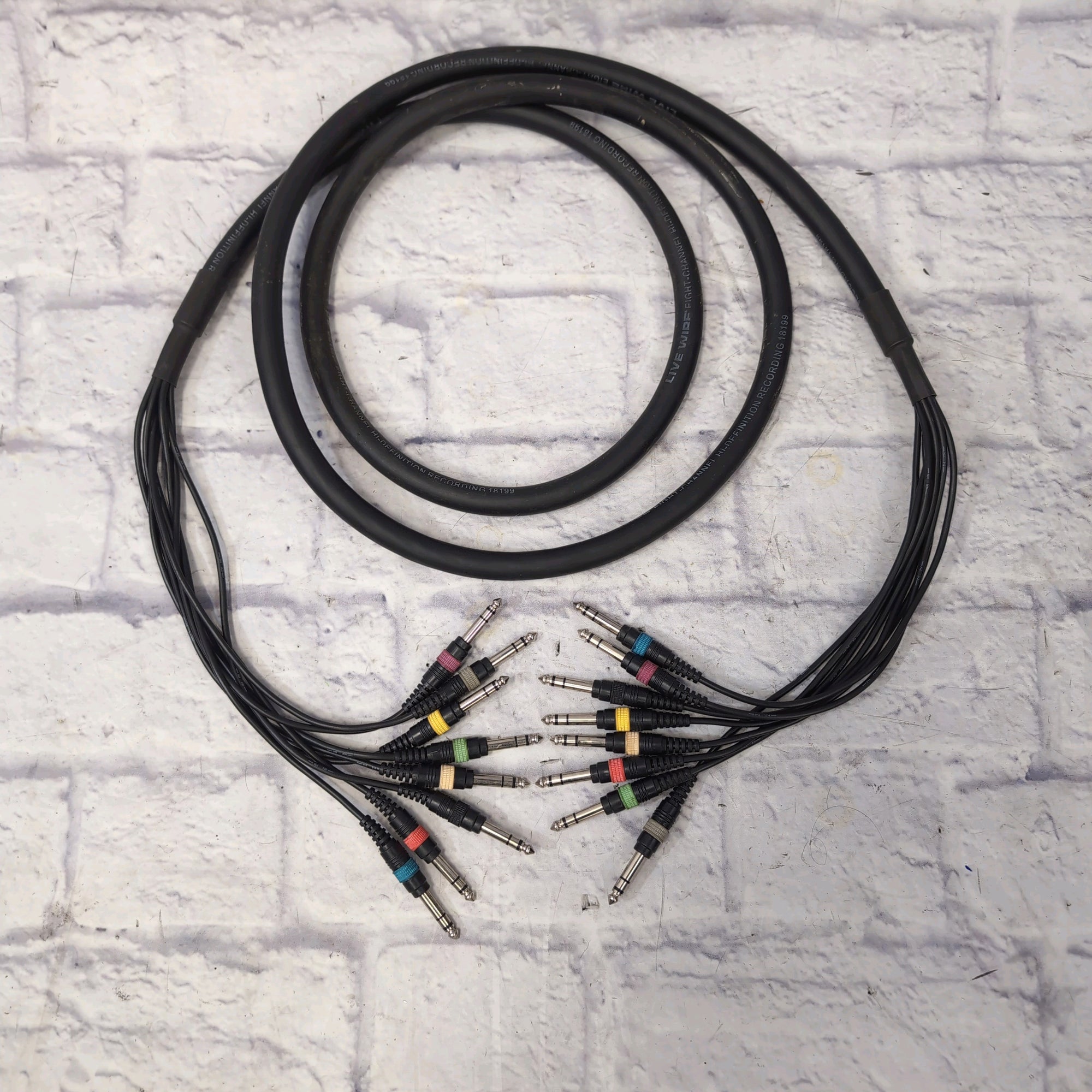 Livewire 10' 10ft 8 Channel Hi Def 1/4 TRS to 1/4 TRS Recording Snake
