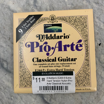 D'Addario EJ44-9 Extra Hard Tension Nylon Pro-Arte Classical Acoustic Guitar Strings