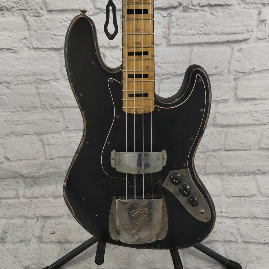 Unknown 70's "Fender" Jazz Bass Black W/ Case