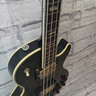 Vintage Lawsuit Era Aria Les Paul Bass 4 String Bass Guitar Made In Japan - Black