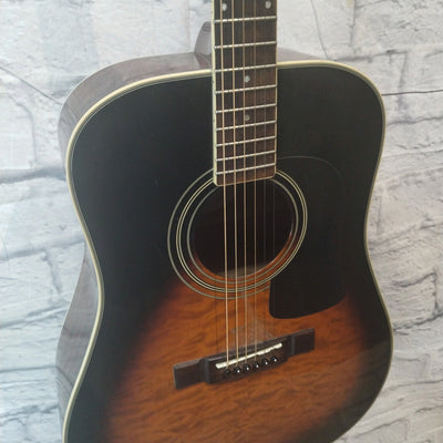 Washburn D-100sb Acoustic Guitar Flame Top