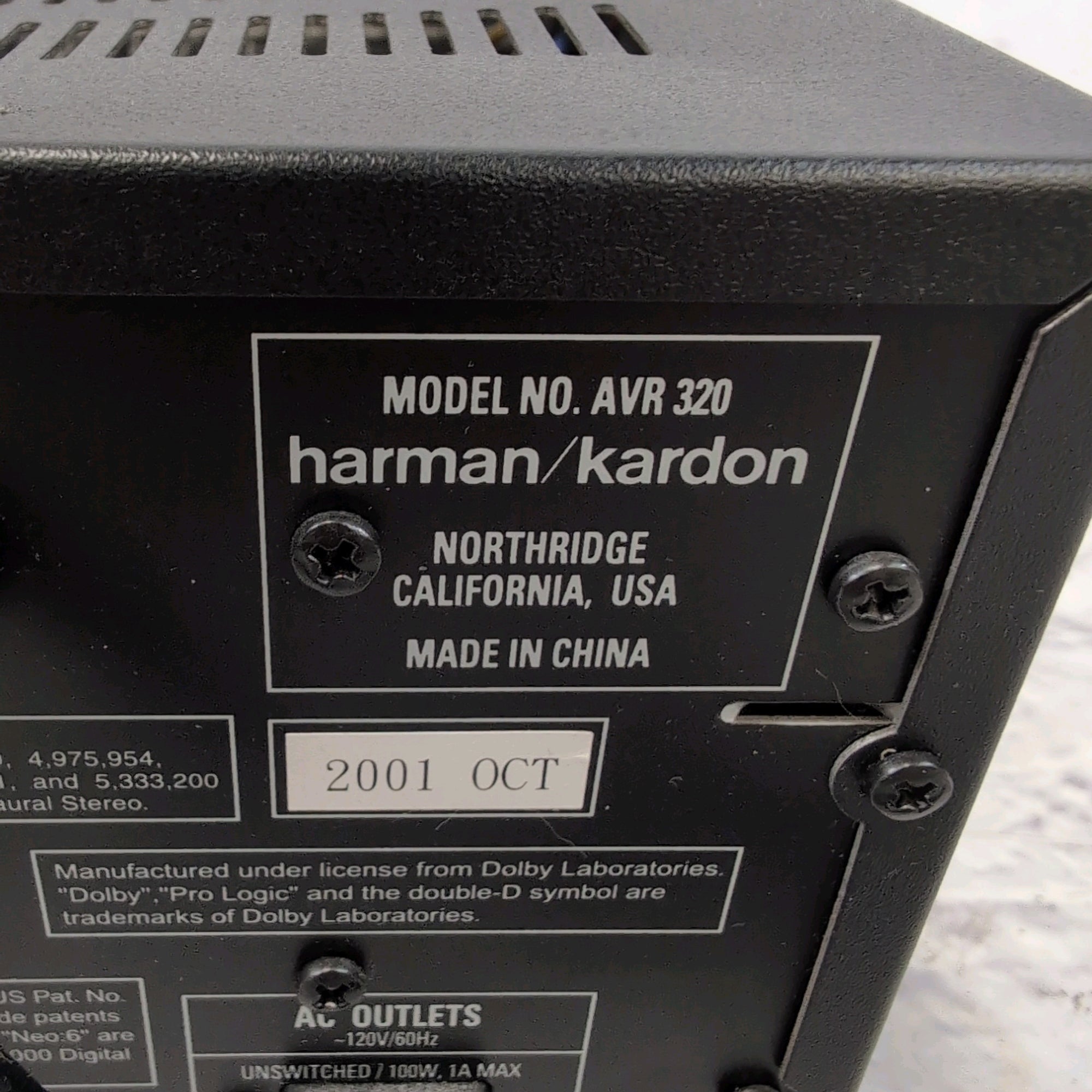 Harman / Kardon AVR320 AV 5.1 Channel Stereo Receiver
