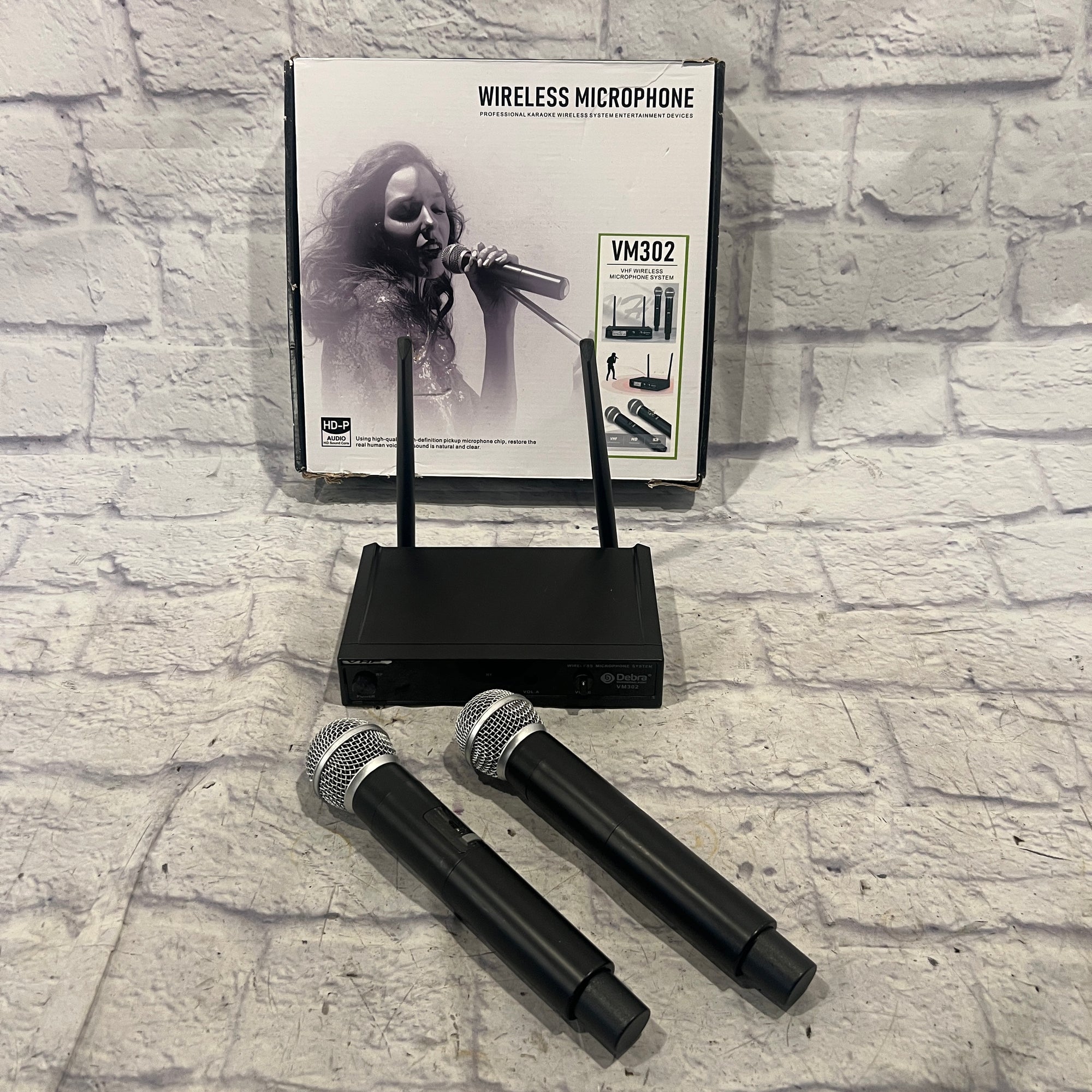 D Debra VM302 Dual Handheld VHF Wireless Microphone Set