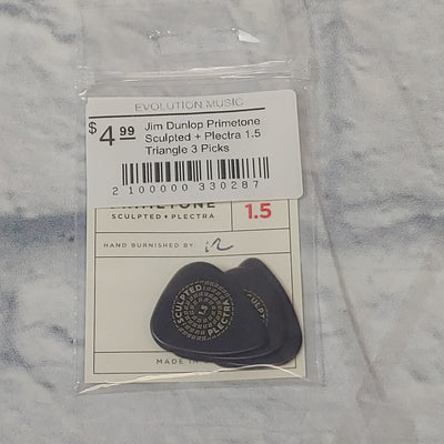 Jim Dunlop Primetone Sculpted + Plectra 1.5 Triangle 3 Picks