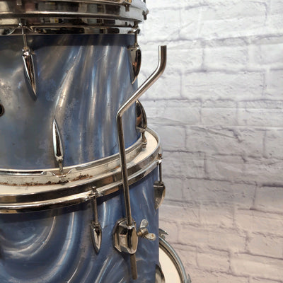 Vintage Apollo MIJ 4pc Stencil Drum Kit - 20 / 16 / 14 / 13 - Blue Satin Flame