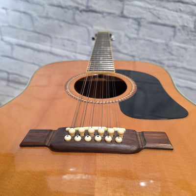 Washburn D10S12 Nat With Hard Case 12 String Acoustic Guitar