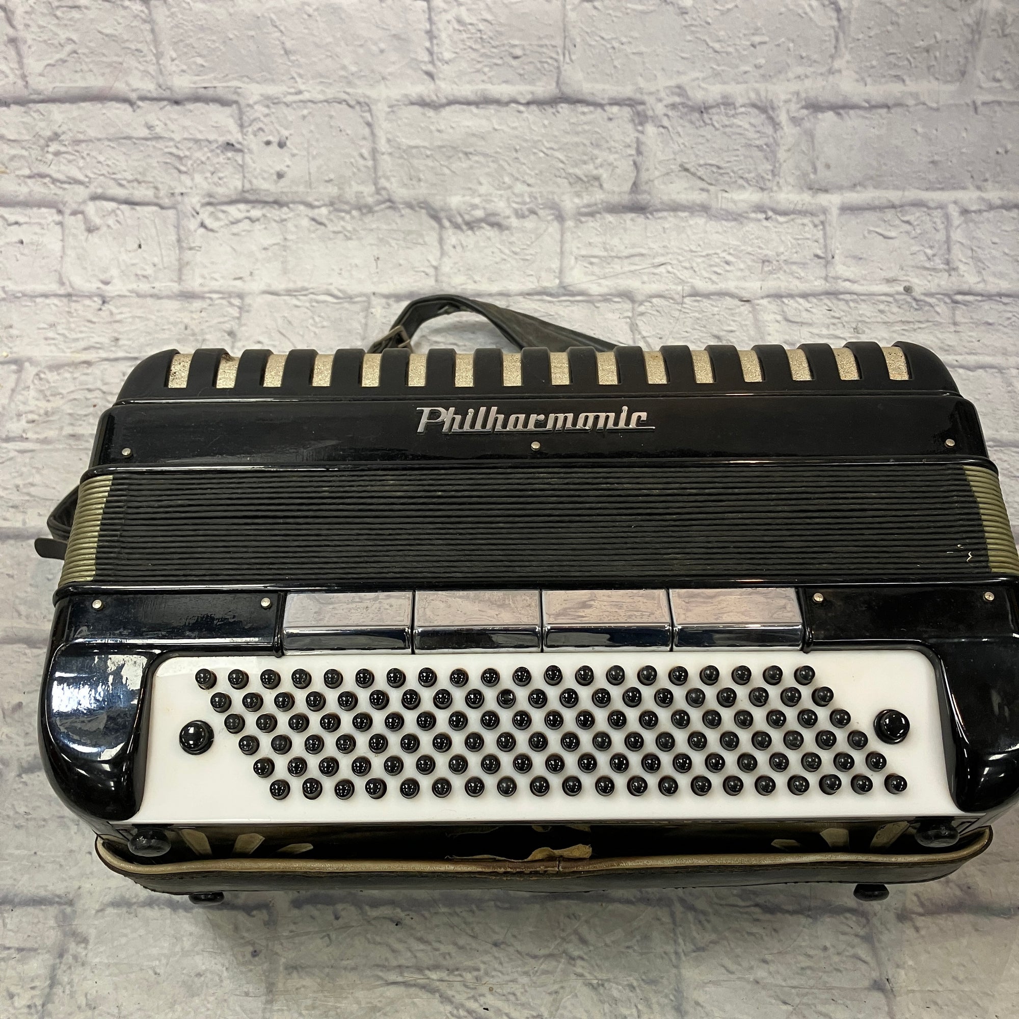 Philharmonic Vintage Black Accordion (Needs Restoration