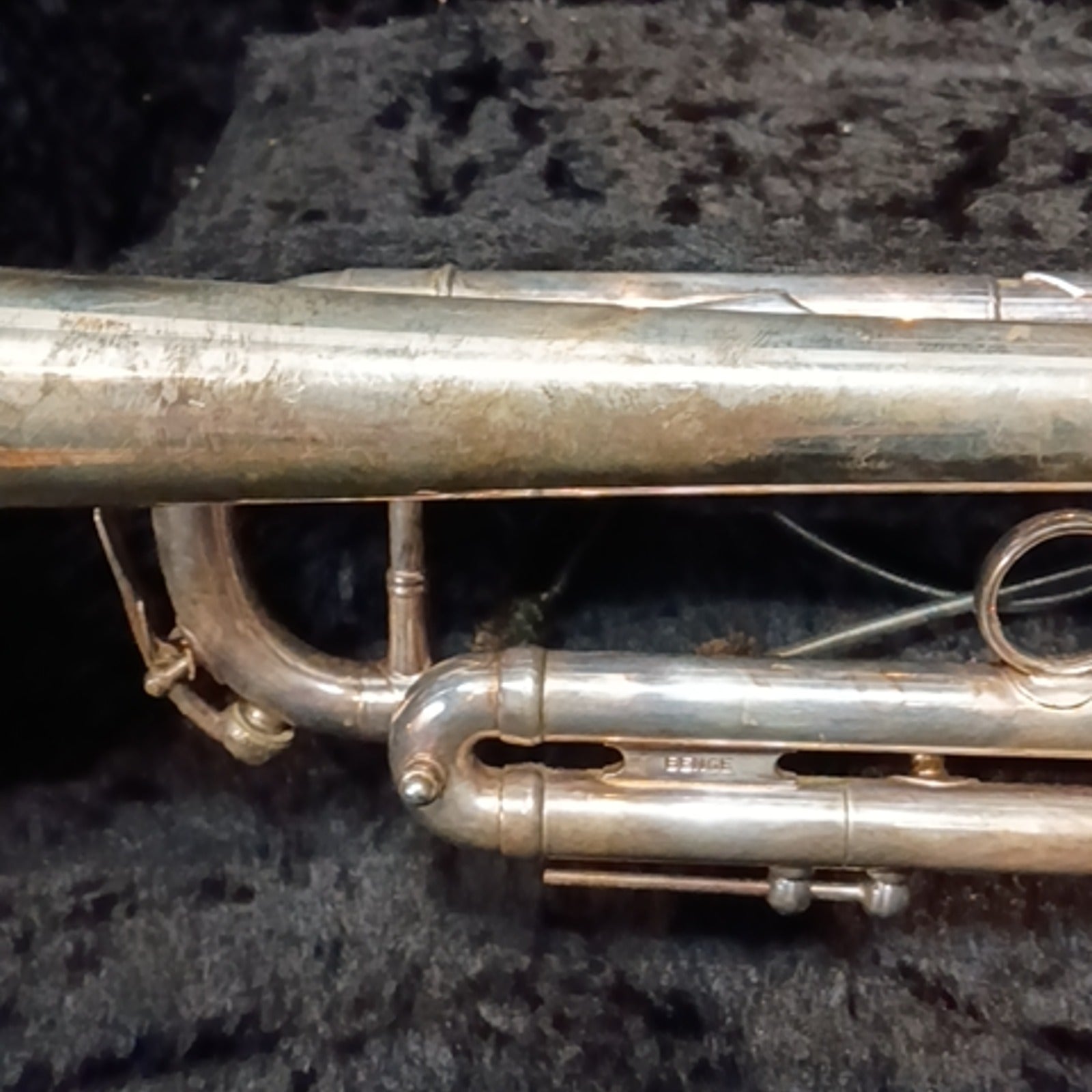 E Benge Resno Tempered Bell Silver Trumpet Los Angeles AS IS Trumpet