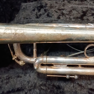 E Benge Resno Tempered Bell Silver Trumpet Los Angeles AS IS Trumpet