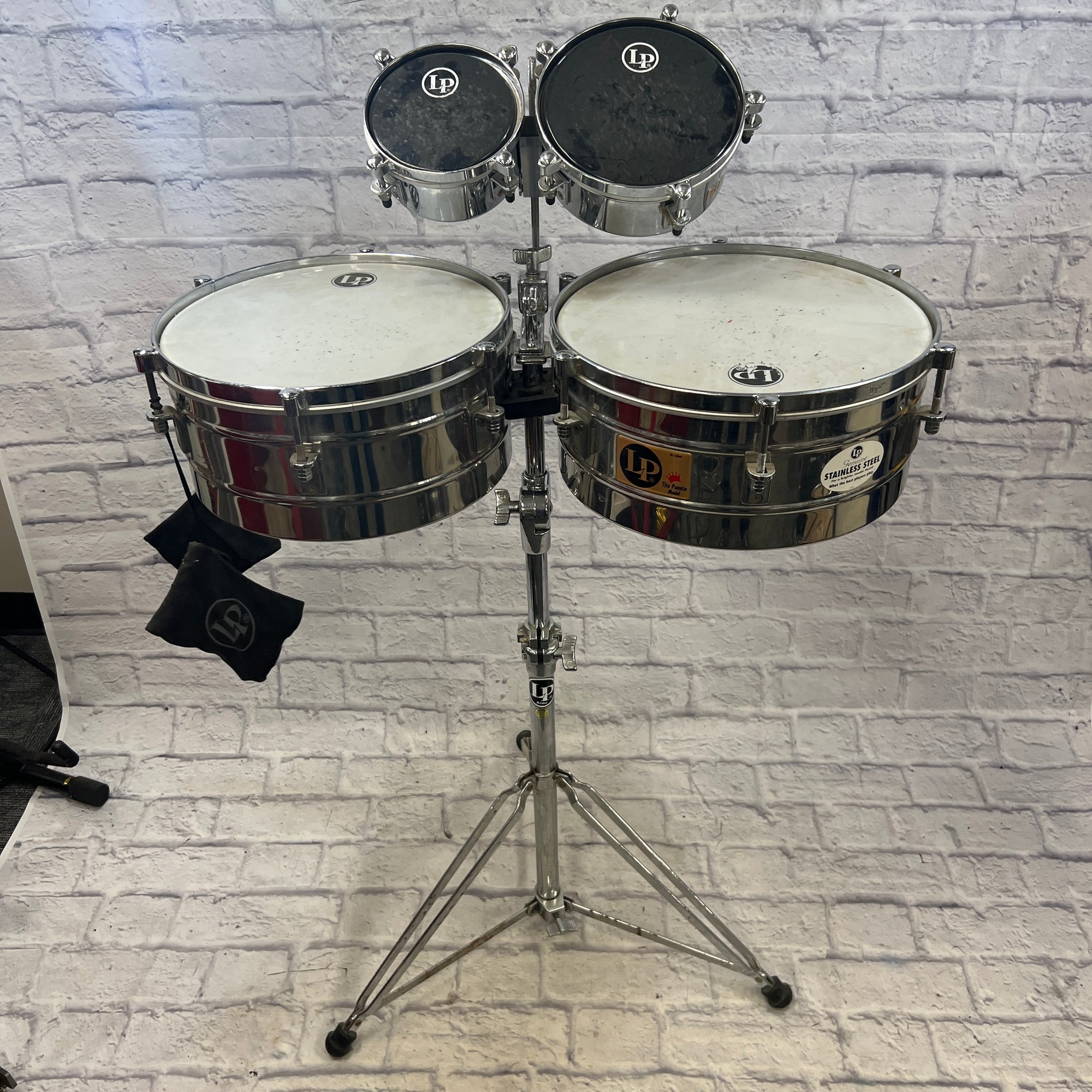 LP Latin Percussion Tito Puente Timbale Set with Stand and Clamp