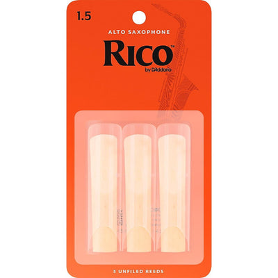 Rico Alto Saxophone Reeds Strength 1.5 3-Pack