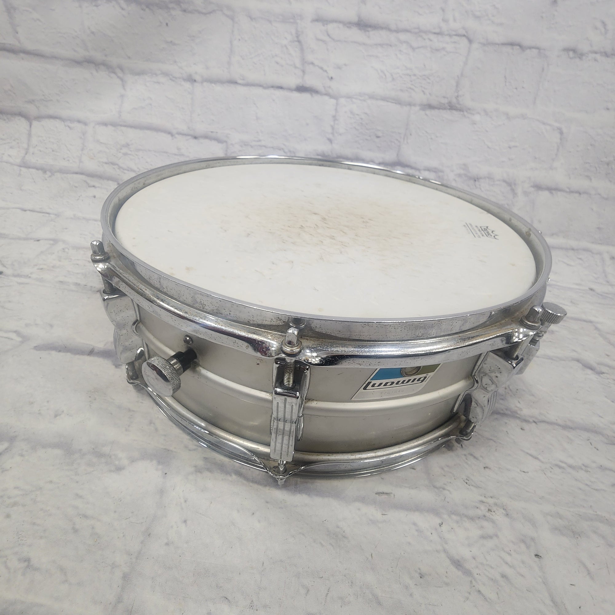 Ludwig Acrolite No 404 5x14" Snare Drum 8 Lug Rounded B/0 Badge w/ Clamshell Case