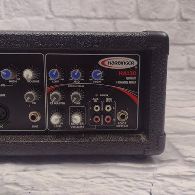 Harbinger HA120 4-Channel Powered Mixer w/ Speakers