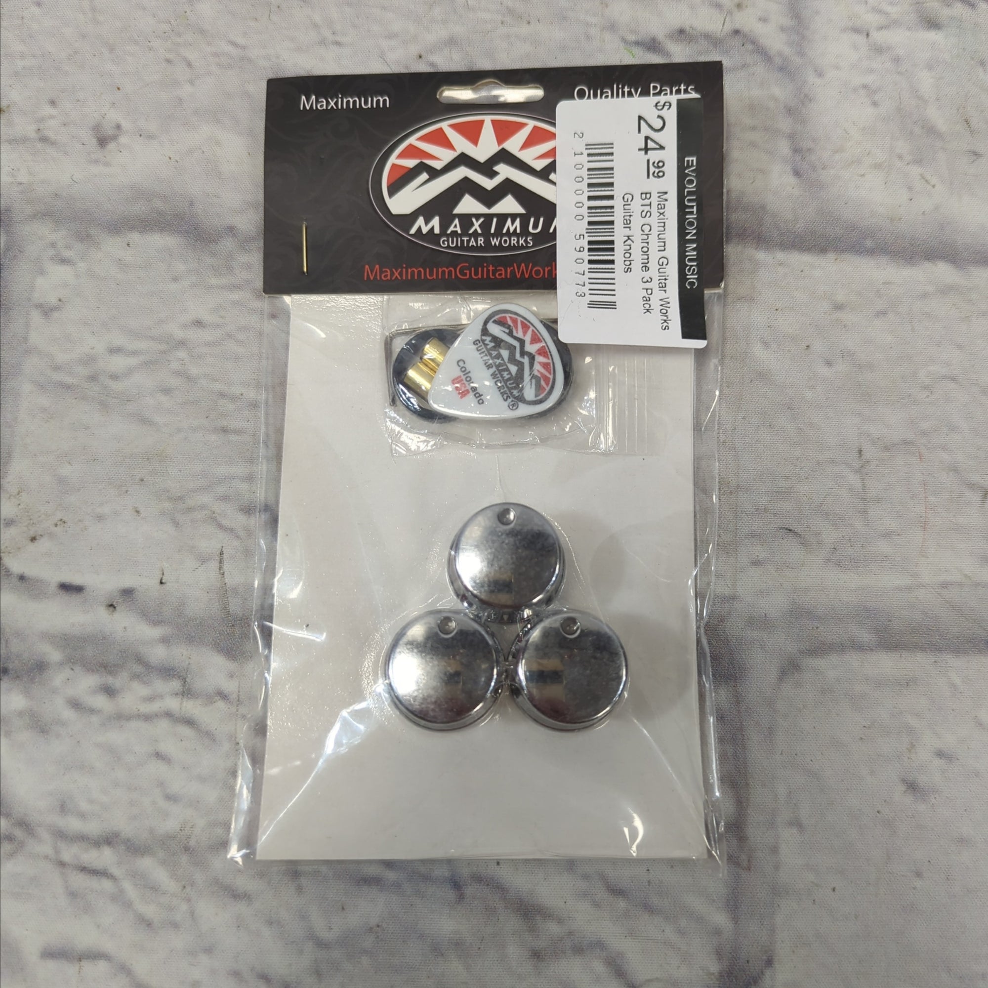 Maximum Guitar Works BTS Chrome 3 Pack Guitar Knobs