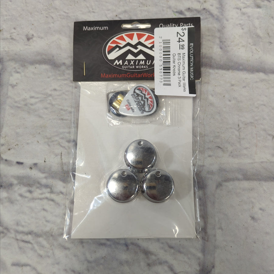 Maximum Guitar Works BTS Chrome 3 Pack Guitar Knobs