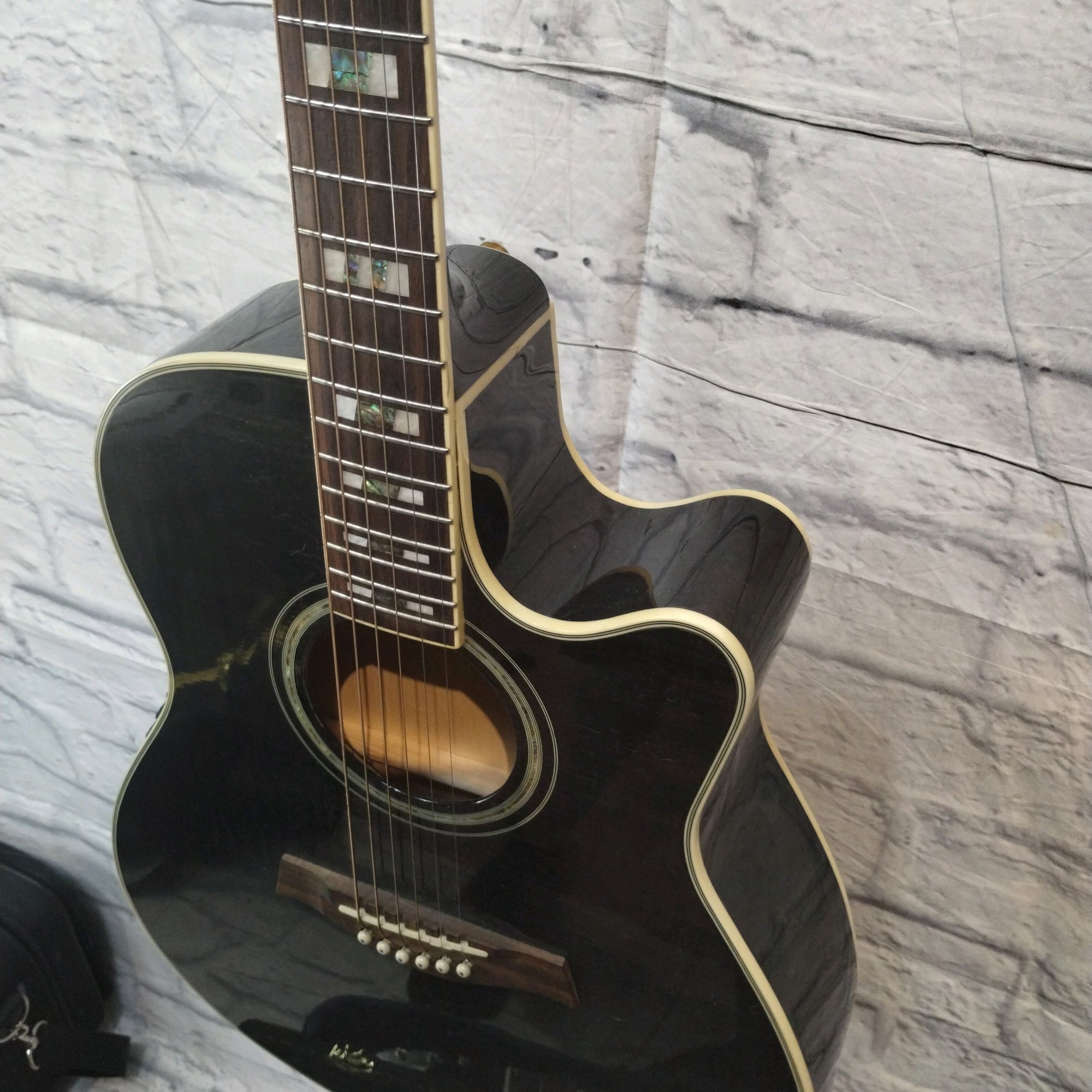 Ibanez AEF30E Acoustic Guitar - Transparent Black Flame Finish Acoustic Guitar