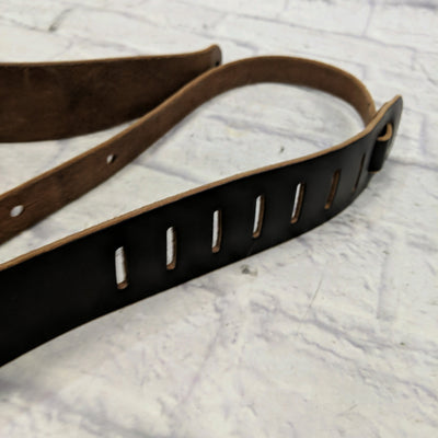 Popov Leathers Leather Guitar Strap Black