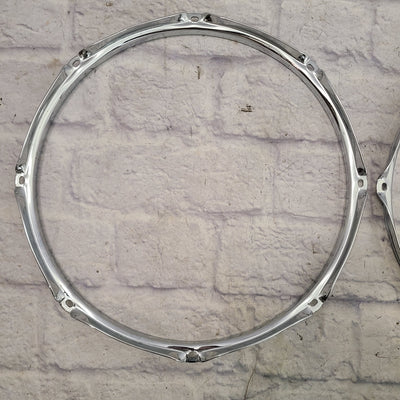 Unknown 14" 8 Lug Single Flange Drum Hoops (Pair)