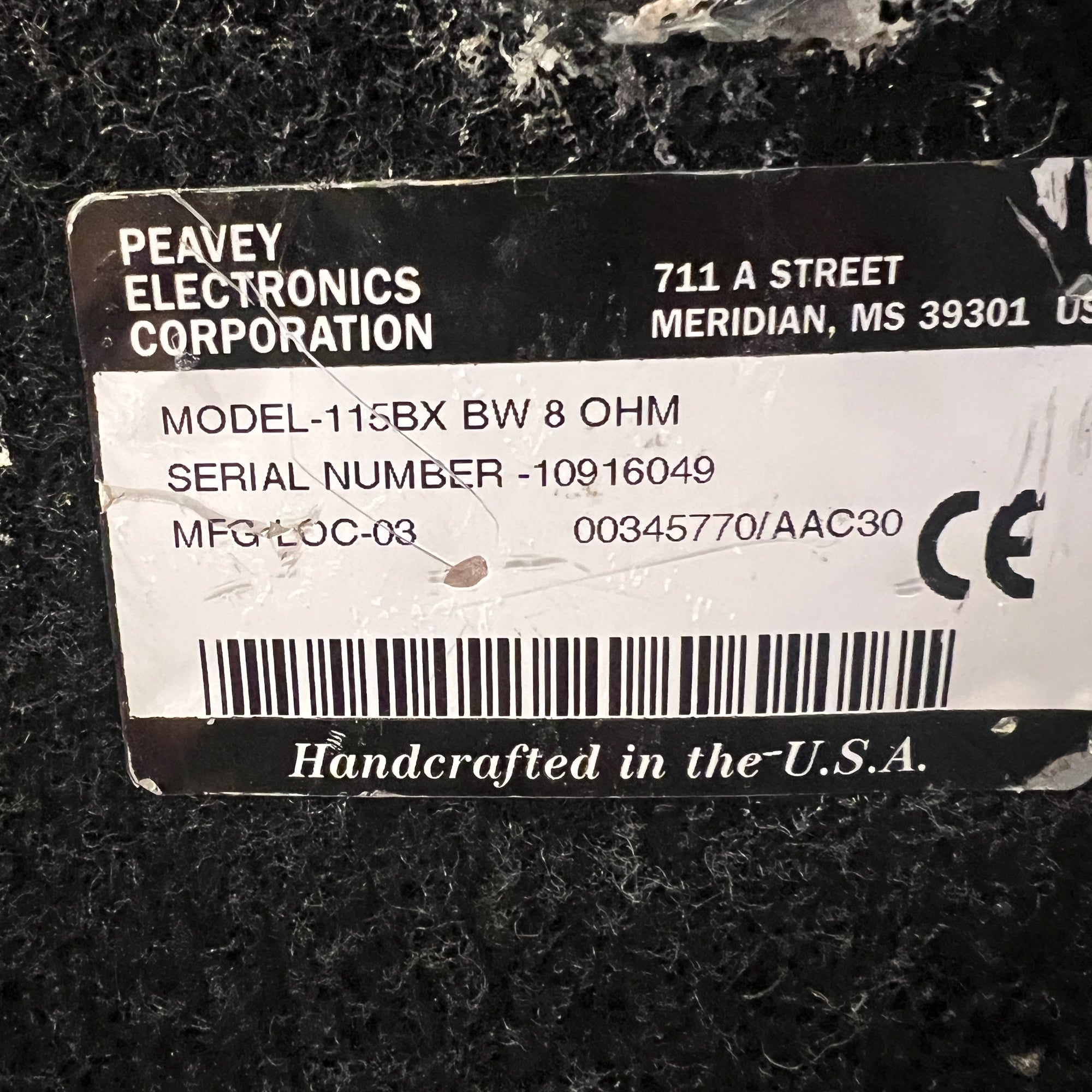 Peavey 115TX 1x15 Bass Cabinet Bass