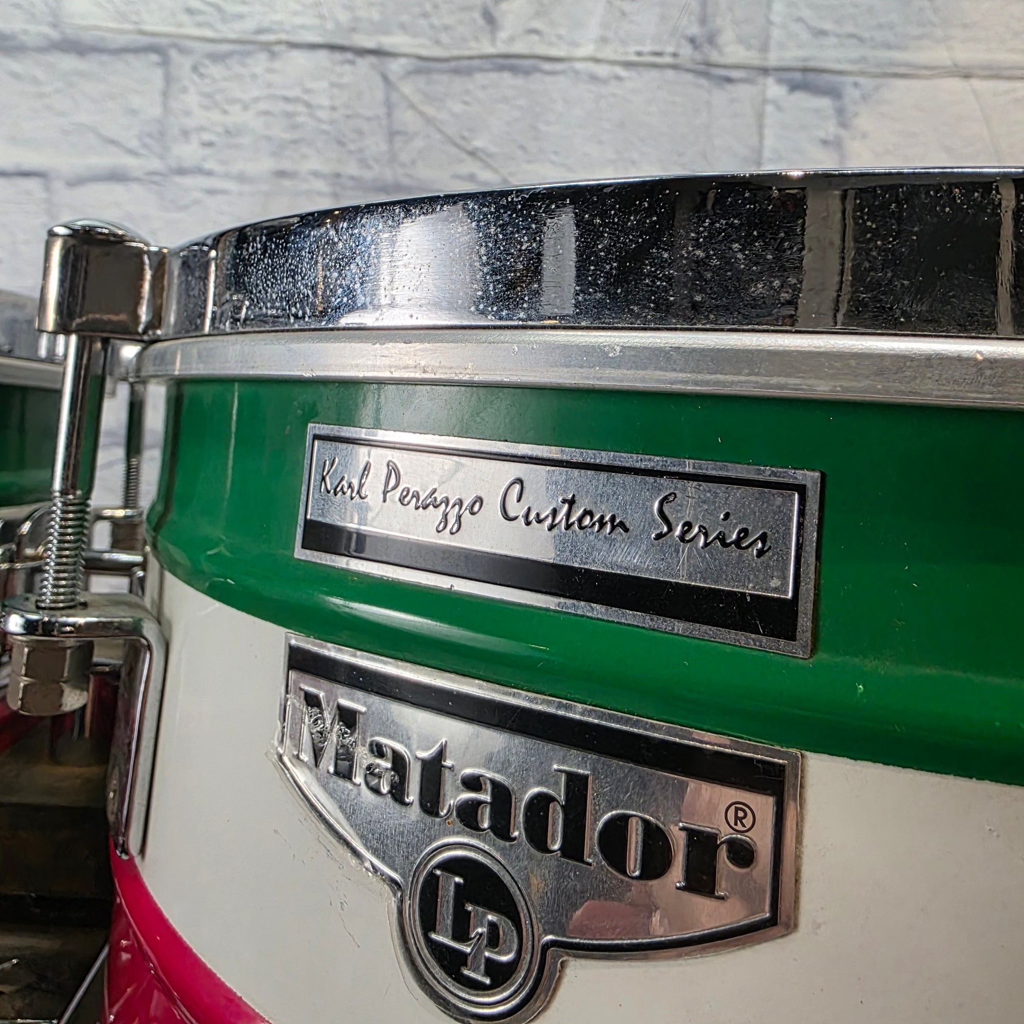 LP Matador Karl Perazzo Custom Series Timbales w/ Stand - Mexican Flag