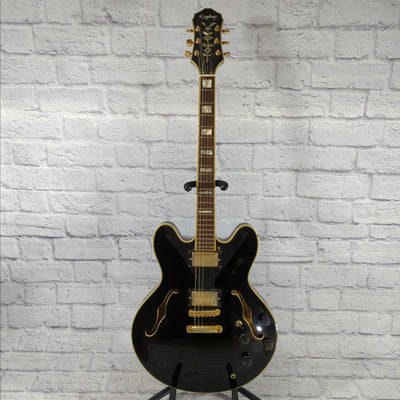 Epiphone Sheraton Semi Hollow Electric Guitar - Black 1989 MIK