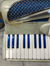 Vintage Italian Accordion Model C10 White with Blue Sparkle Keys