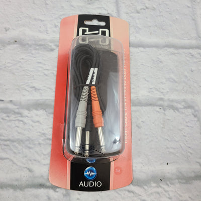 Hosa Technology STP-203 Insert Cable - 1/4in TRS to Dual 1/4in TS