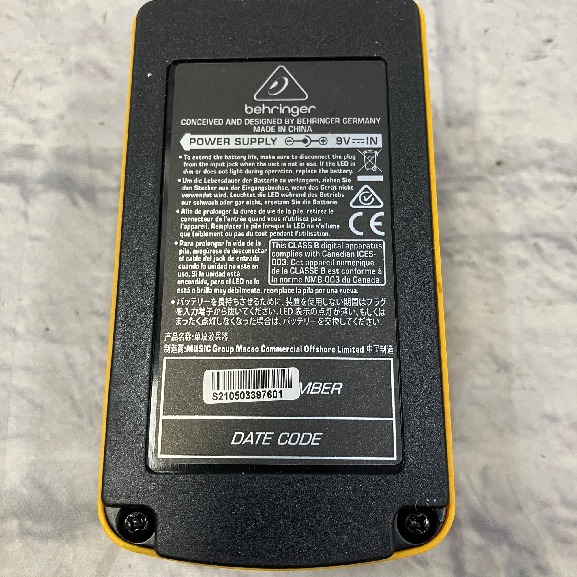 Behringer UC200 Ultra Chorus Pedal