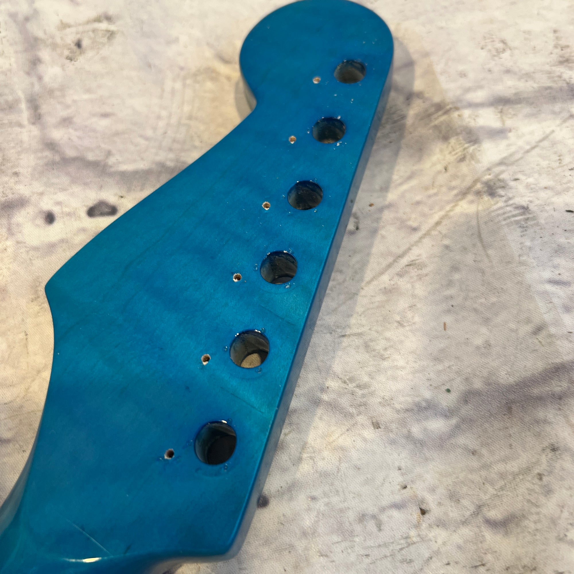 Unknown 21 Fret Blue Maple Guitar Neck 9.5 Radius Electric Guitar Neck