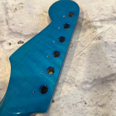 Unknown 21 Fret Blue Maple Guitar Neck 9.5 Radius Electric Guitar Neck
