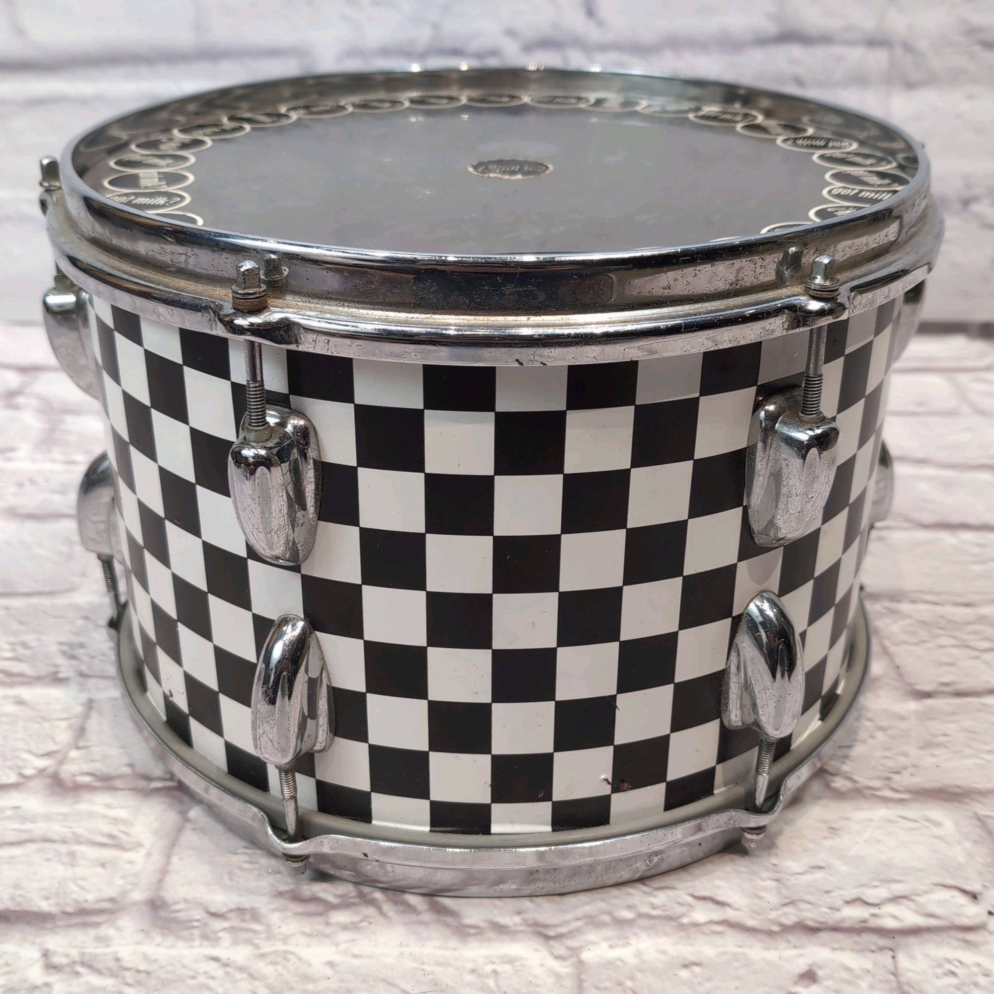 Unknown Vintage 12x8" Rack Tom w/ Checkered Wrap