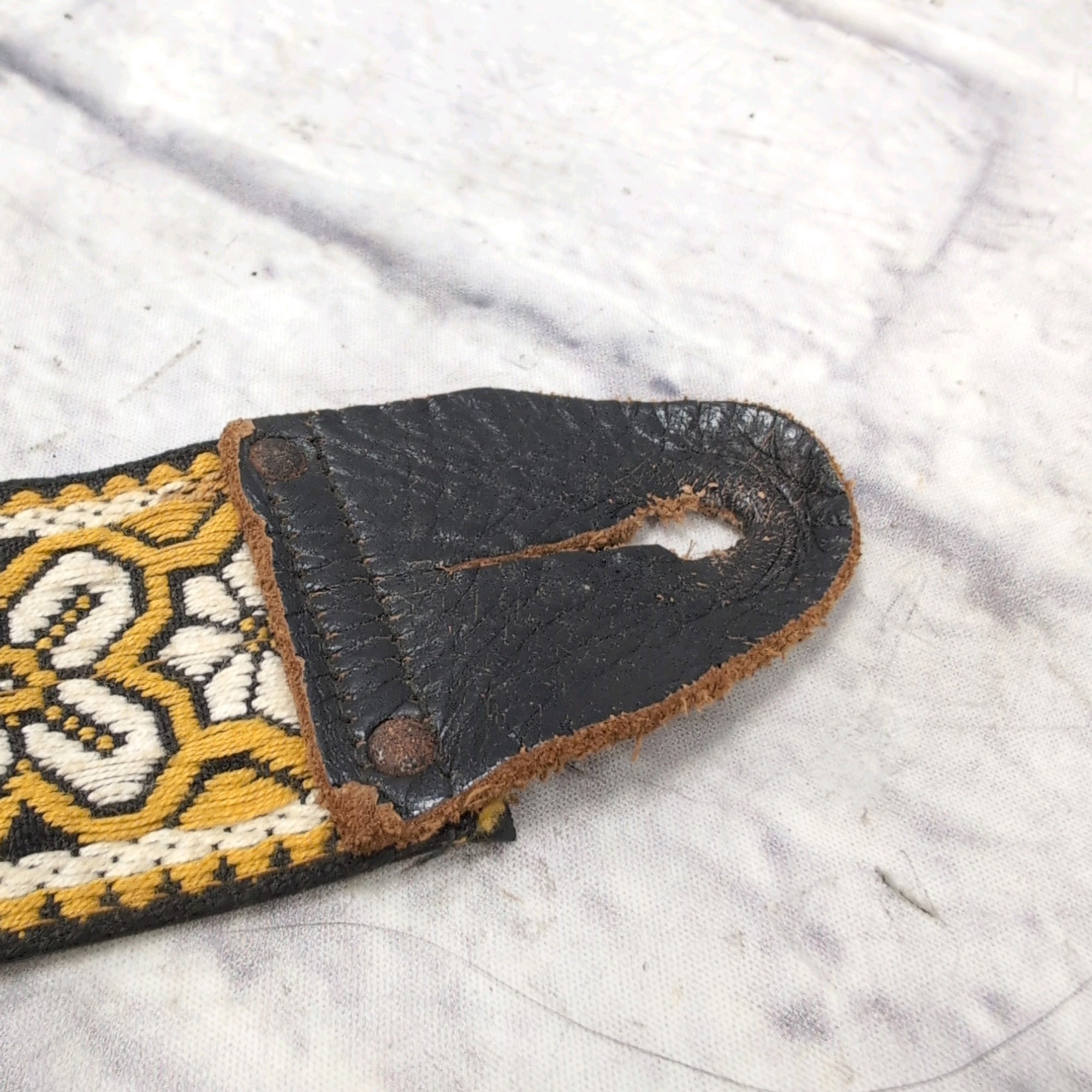 Ace Straps Vintage 1960s Yellow Black Pattern Guitar Strap