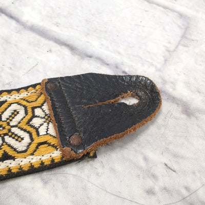 Ace Straps Vintage 1960s Yellow Black Pattern Guitar Strap
