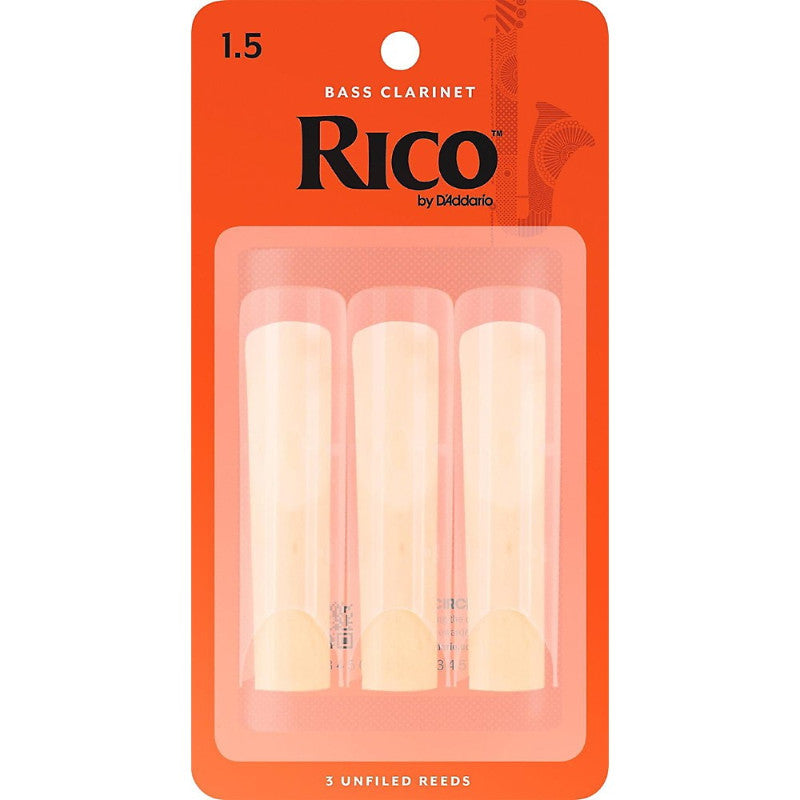 Rico Bass Clarinet Reeds Strength 1.5 3-Pack