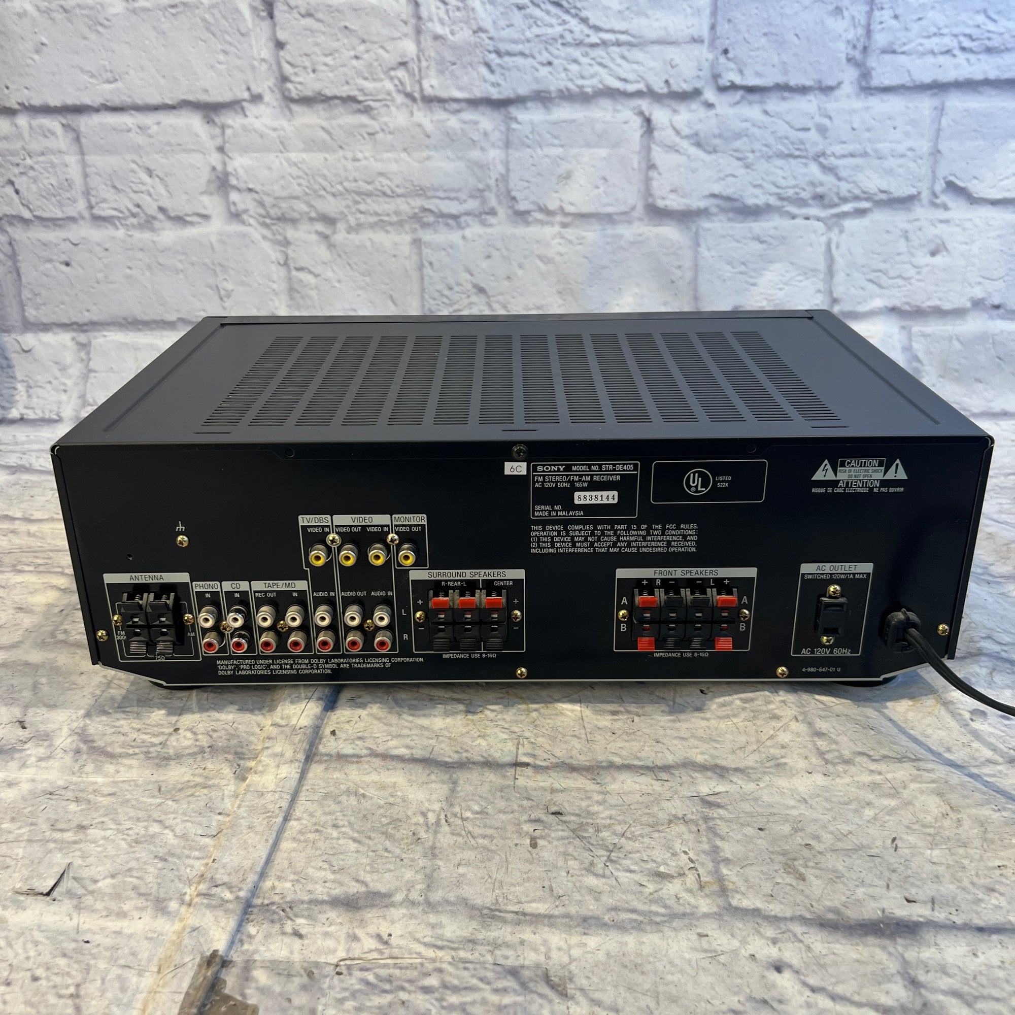 Sony STR-DE405 5.1 Channel 80 WPC Av Receiver