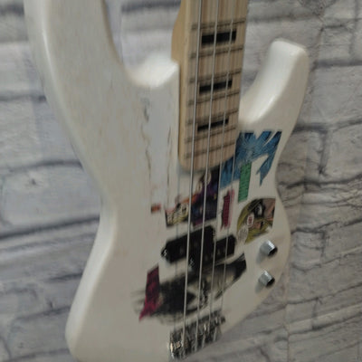 Glarry GP Bass White W/ Block Inlays