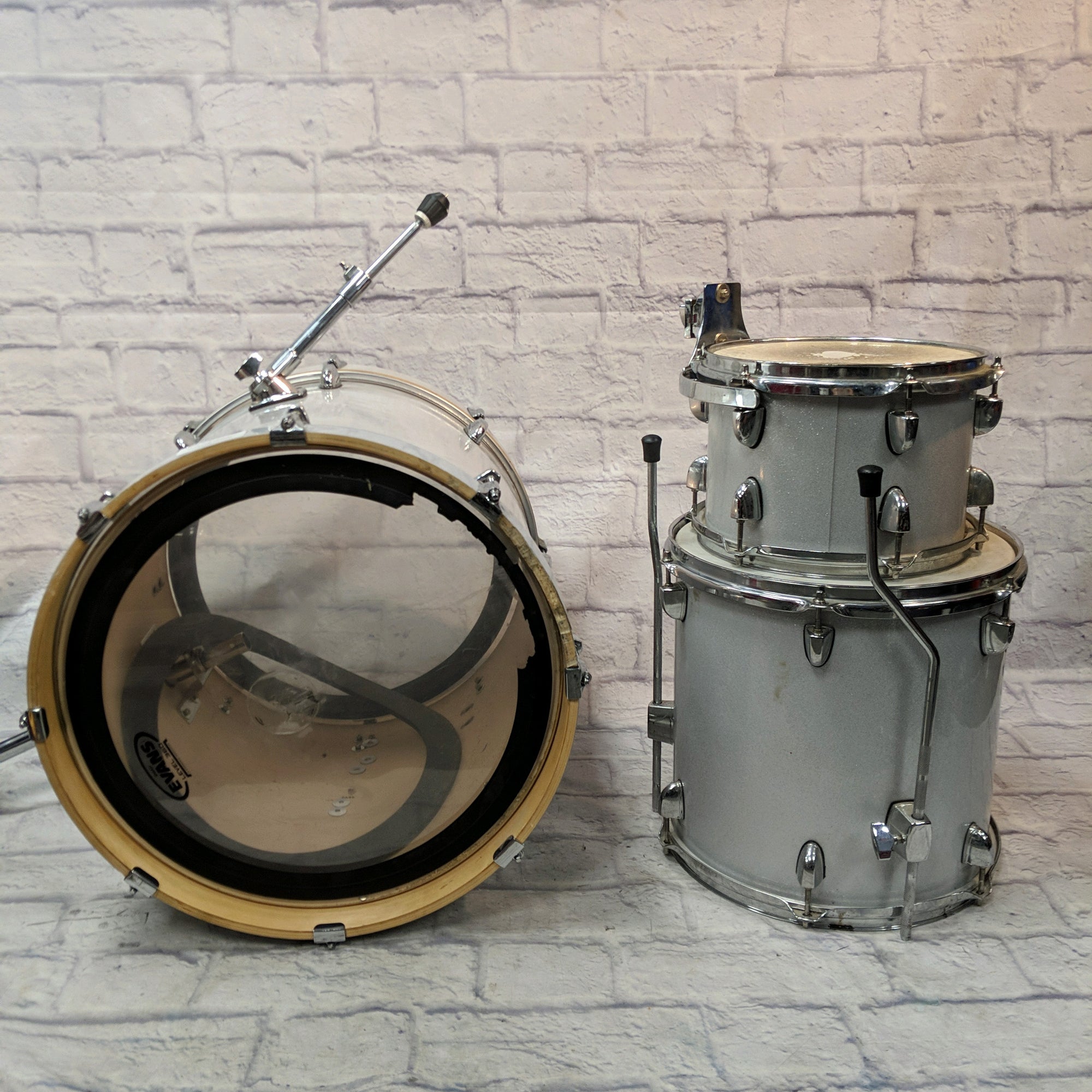 SPL Street Bop Birch Ply 3 Piece Shell Pack Silver Metallic  Drum Kit